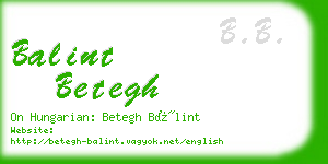 balint betegh business card